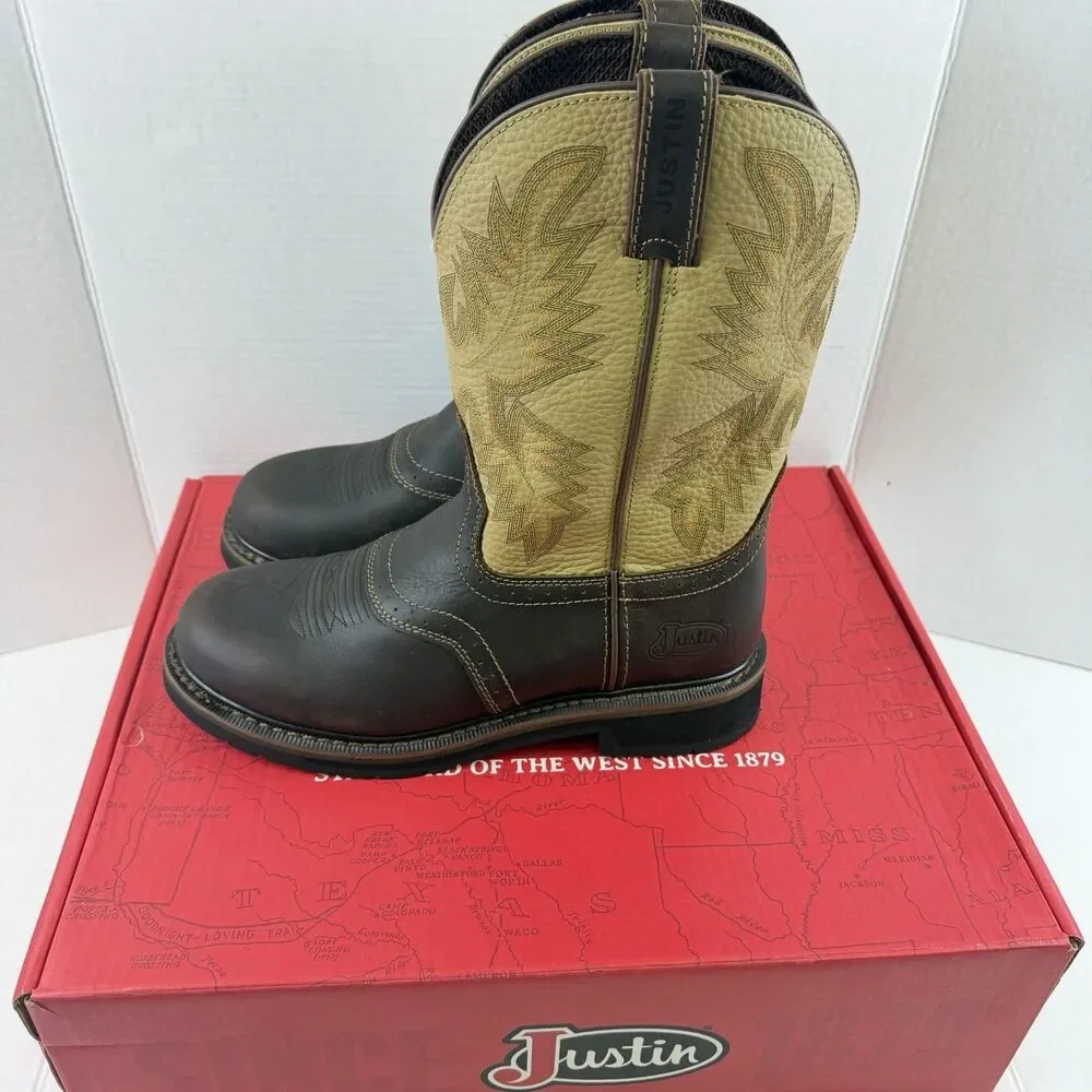 Justin Work-boots Superintendent Electrical Hazard Round Toe 11D NIB